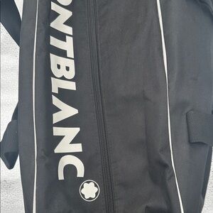 Montblanc Black Bag with White Logo and Piping